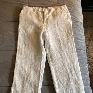 Calvin Klein white linen pants size 36